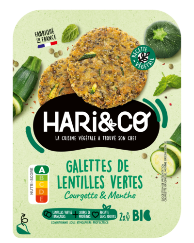 Galettes de lentilles vertes Courgette & menthe