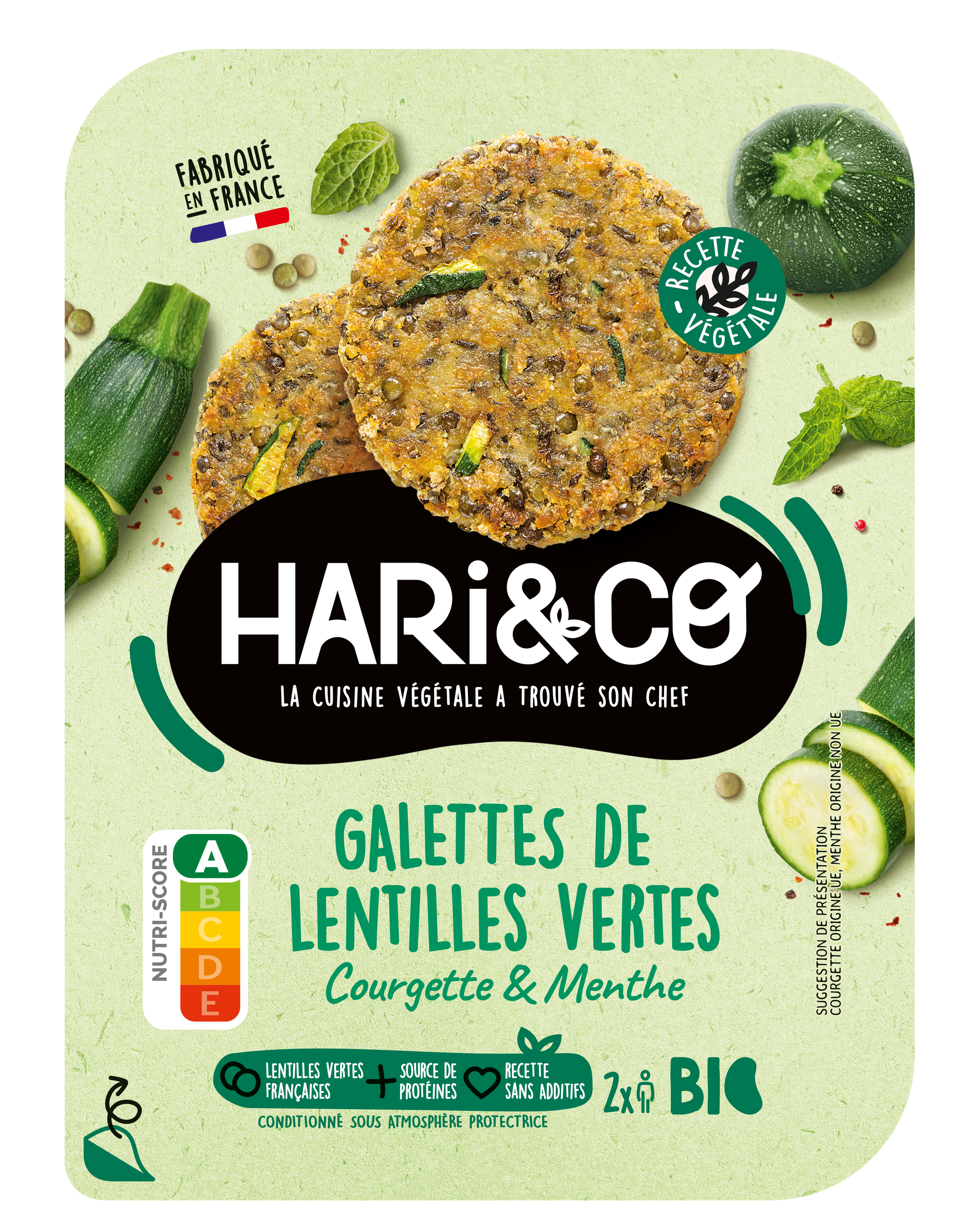 Galettes de lentilles vertes